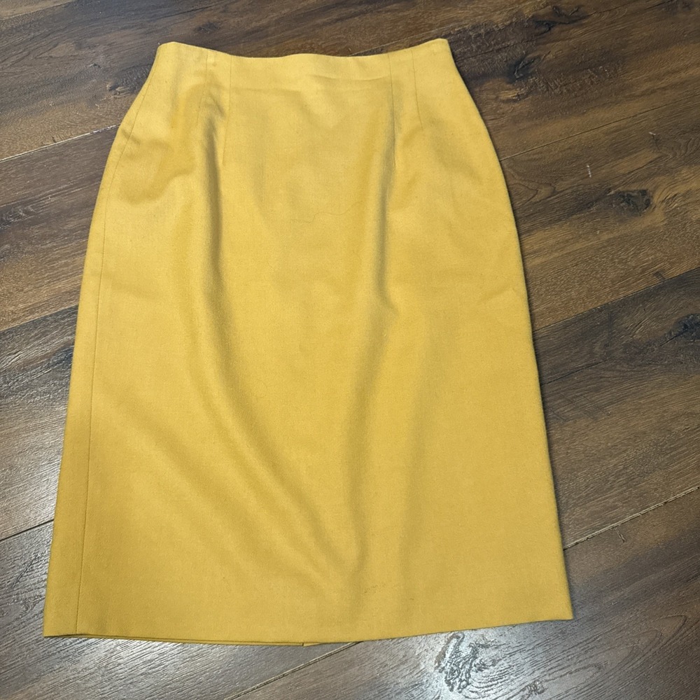 Jones New York Wool Skirt 8 Mustard Office Business Career Classic‎
